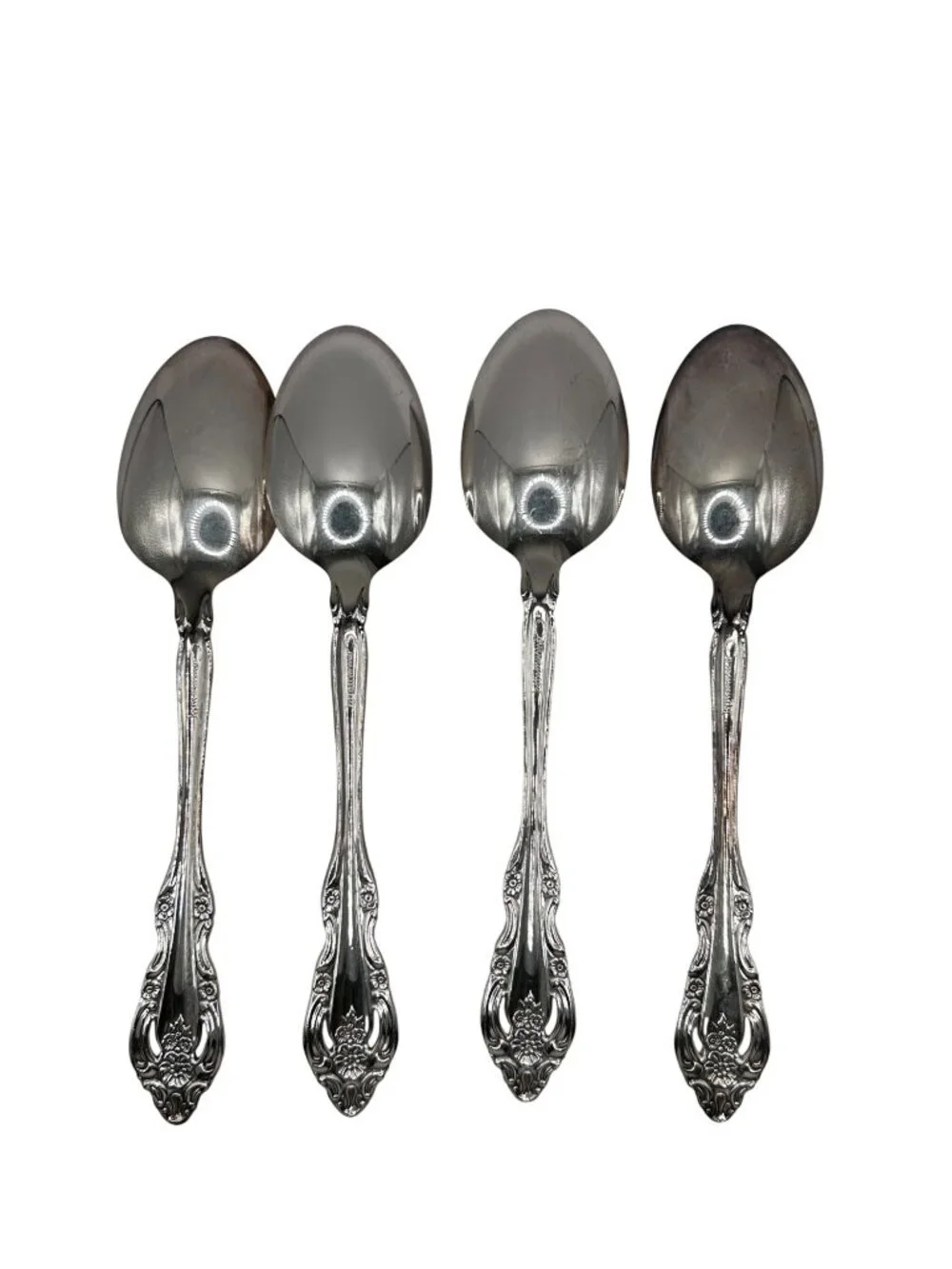 Oneida Silver Artistry Silverplate 1965 Floral Teaspoons Set Of 4 Discontinued V